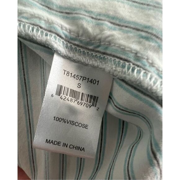 Tart Peplum Blue And White Striped V-Neck Long Sleeve Top - Picture 5 of 5